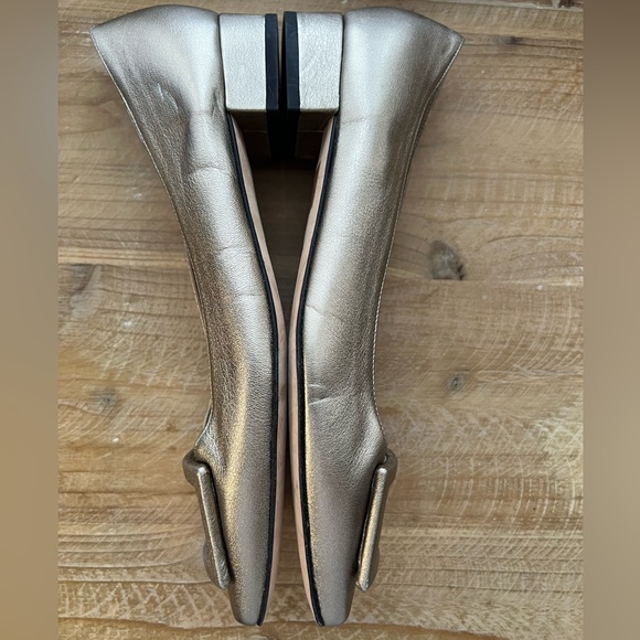 ANN MASHBURN Buckle Shoe in Gold Leather Women’s Size 38 - Picture 6 of 9